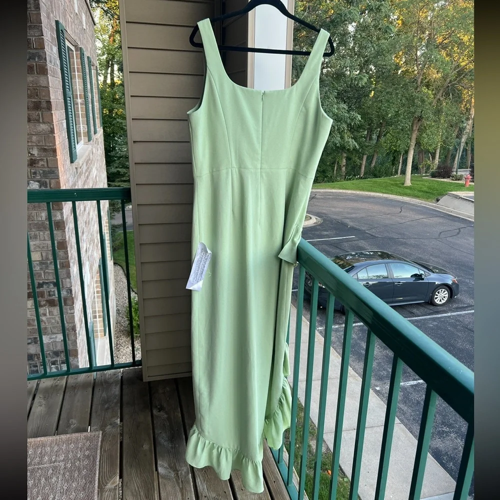 🆕 🌿Dress the Population XXL Mint Green Asymmetrical Maxi Wedding Evening Gown🌿 - Picture 5 of 14